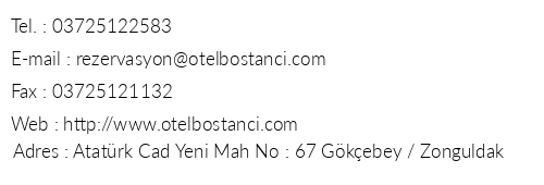 Otel Bostanc telefon numaralar, faks, e-mail, posta adresi ve iletiim bilgileri
